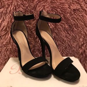 Suede Black Heels